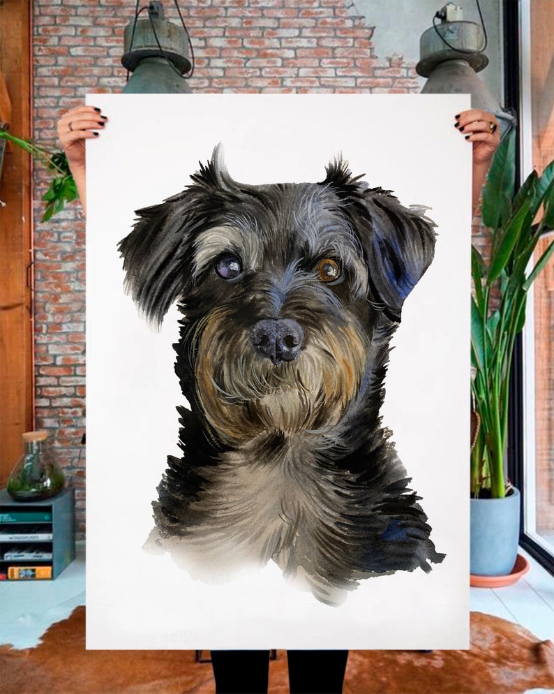 Custom DOG PORTRAIT Memorial custom pet Dog portrait Personalized gift Pet Portrait Dog portrait custom Portrait from photo Dog lover gift