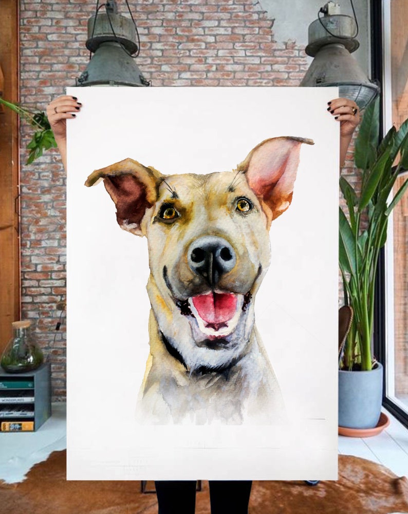 Dog Portrait Custom Painting Pet Portrait DOG PORTRAIT Gift Etsy