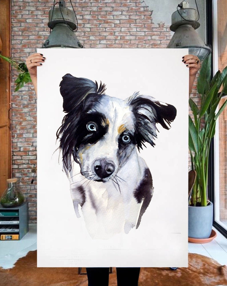 Custom Watercolor Pet Portrait Watercolor Dog Painting Dog Portrait Custom Pet Memorial Gift Pet Loss Gift Dog Personalized Portrait Gift 