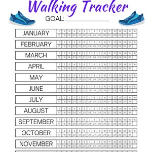 Run Walk Fitness Tracker and 100 Day Challenges- Printables - Etsy