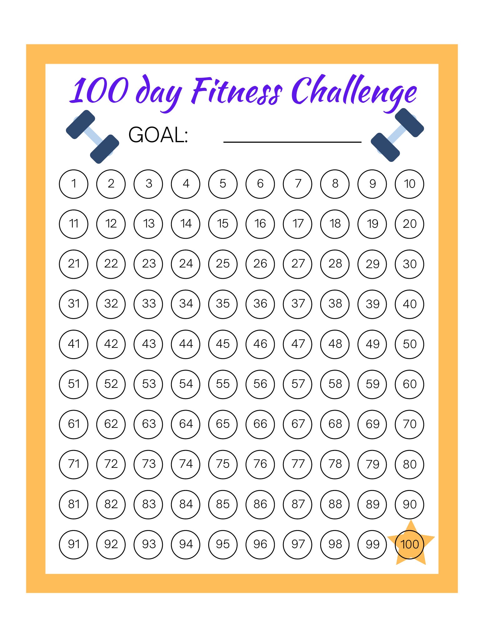 Free 100 day workout challenge hot sale