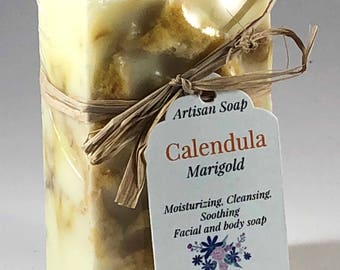 Calendula - Marigold Organic Soap with Natural Sea Sponge