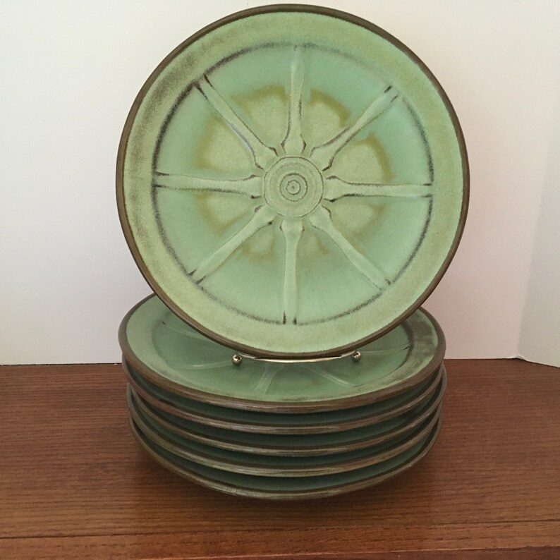 Vintage Frankoma Wagon Wheel 10 Dinner Plate Prairie Etsy