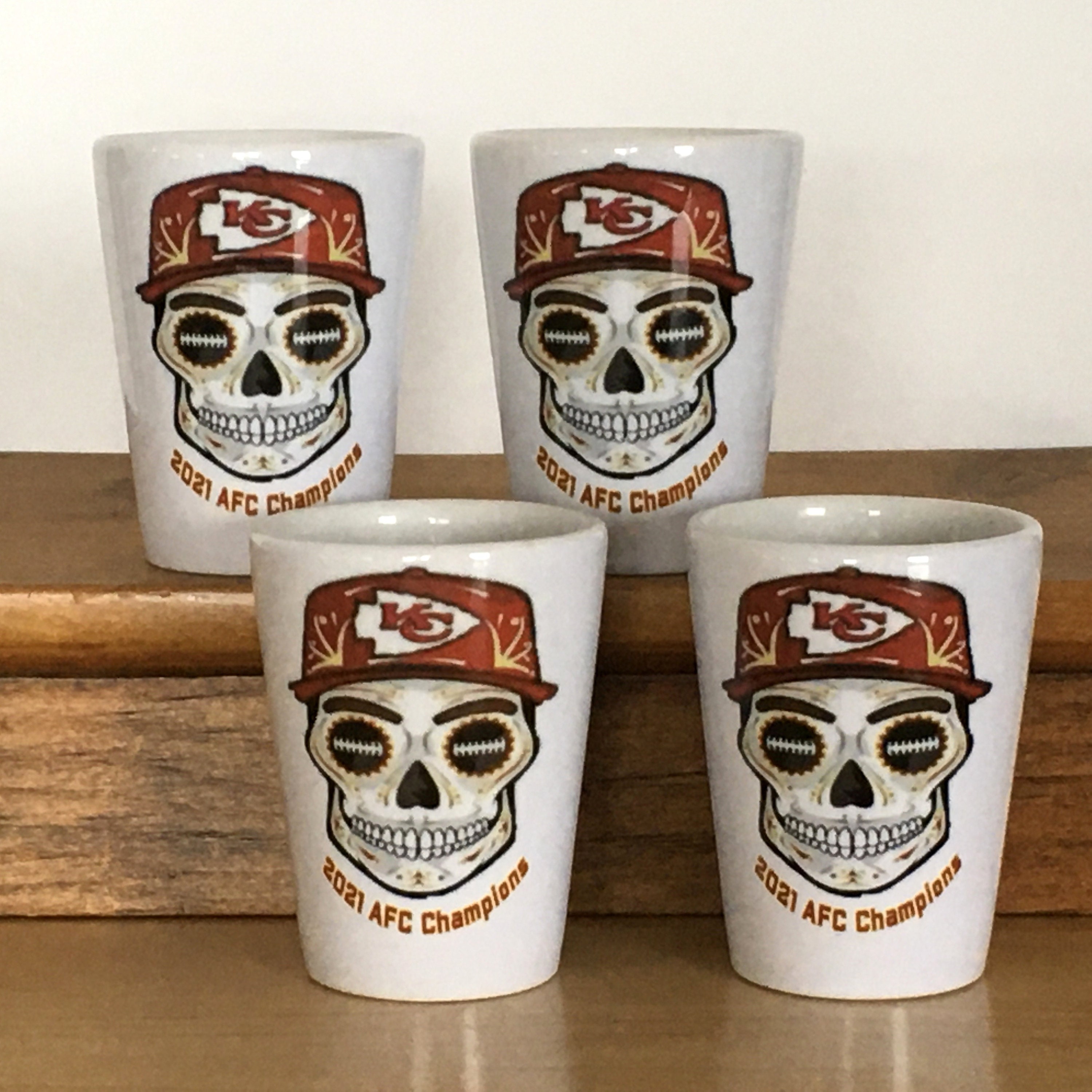 Shot Glasses 1.5 oz Kansas City Chiefs 2021 AFC Champions Etsy