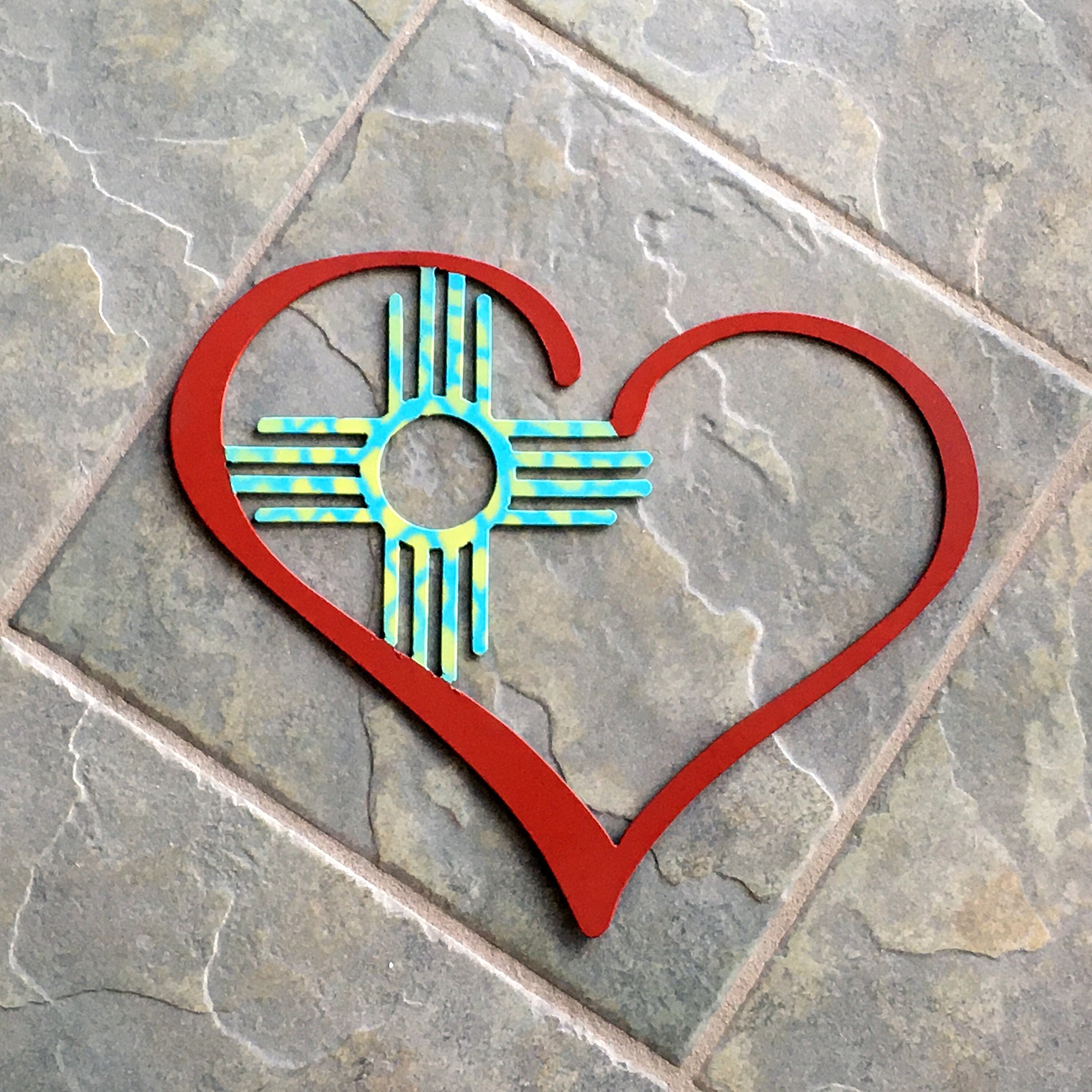 NM Zia Heart Metal Wall Art 12w x 10h Southwest Etsy