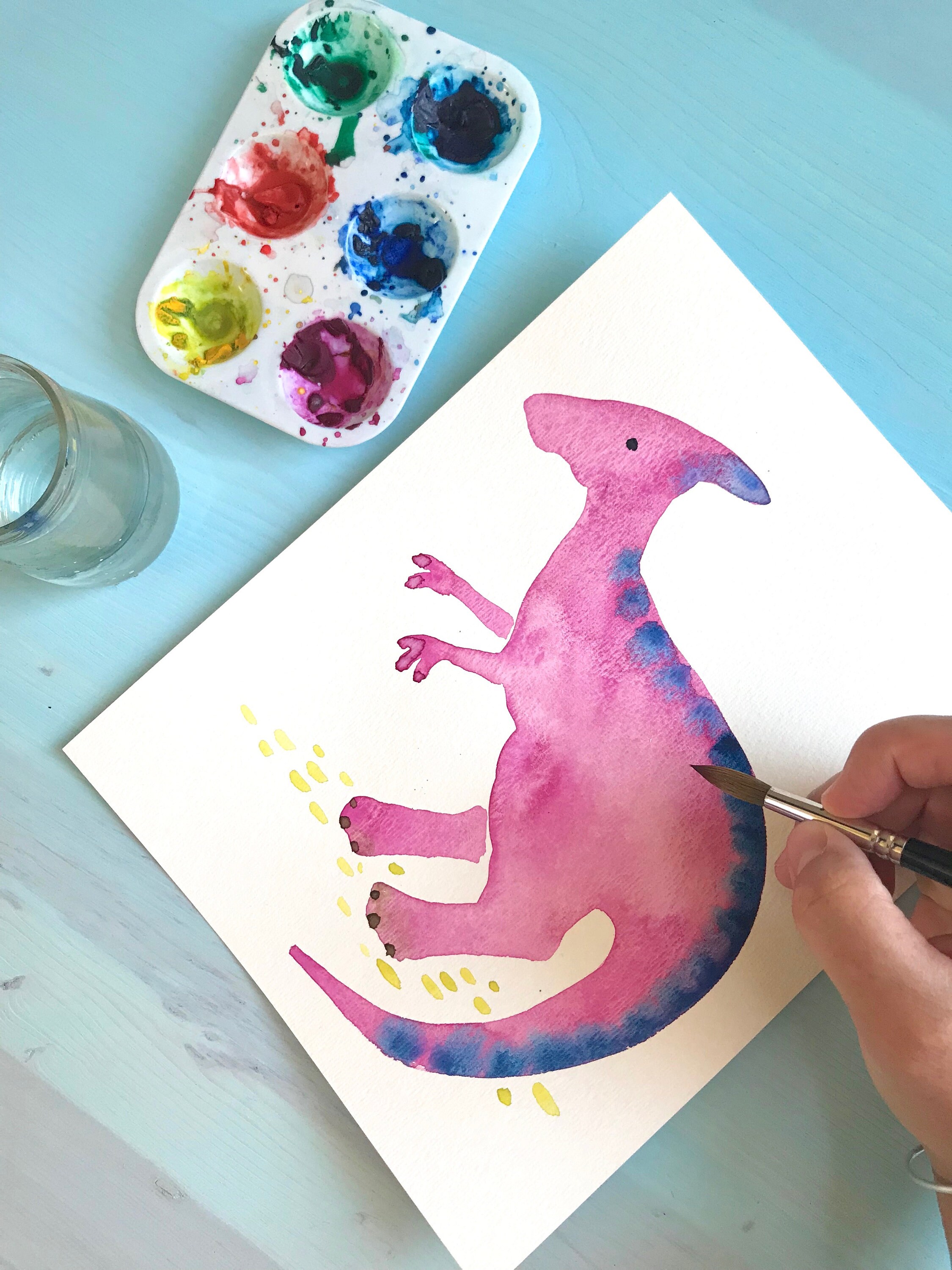 Duckbill Dinosaur Print Nursery Print Dinosaur Decor Nursery Etsy
