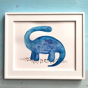 Brontosaurus Dinosaur Print Dinosaur Decor Dinosaur Nursery Print Dinosaur Watercolor Nursery Decor Nursery Boy Wall Art Baby Shower Gift