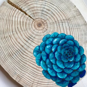 Succulent Original Painting Wood Wall Art, Botanical Painting, Rustic Home Decor, Wall Hangings, Painting on Wood, Nature Art