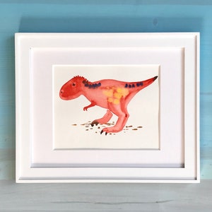T-Rex Dinosaur Print Dinosaur Decor Dinosaur Nursery Print Nursery Boy Nursery Baby Shower Gift Hand Painted Colorful Art Wall Art