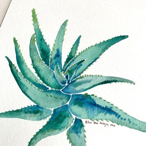 Succulent Aloe Watercolor Print Botanical Art Succulent Decor Cactus Watercolor Fine Art Print Succulent Print Home Decor Wall Art