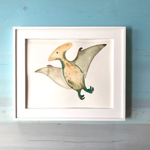 Pterodactyl Dinosaur Print Nursery Print Dinosaur Decor Dinosaur Nursery Dinosaur Room Boy Nursery Dinosaur Painting Wall Art Hand Painted