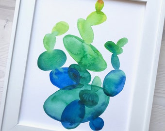 Sea Glass Abstract Watercolor Abstract Print Acuarela Original Watercolor Sea Glass Beach Decor Arte Contemporáneo