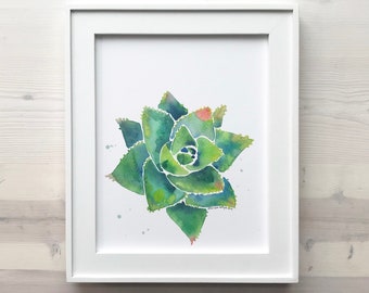 Aloe Vera Watercolor Print Succulent Decor Wall Art Nature Art Print Contemporary Decor