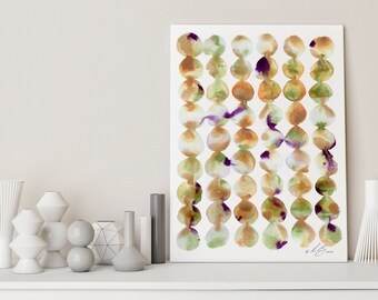 Aquarelle abstraite, Art abstrait, Aquarelle originale, Couchers de soleil californiens, Art contemporain, Décoration murale, Art minimal