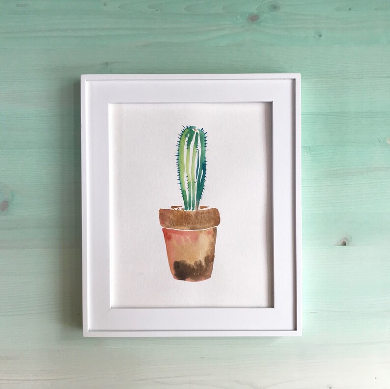 Succulent Wall Art Succulent Watercolor Hand Painted Original Artwork Succulent Decor Cactus Artwork Cactus Home Decor