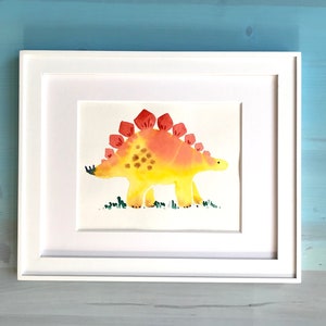 Stegosaurus Dinosaur Print Dinosaur Decor Nursery Decor Dinosaur Nursery Wall Art Boy Nursery Baby Shower Gift Hand Painted