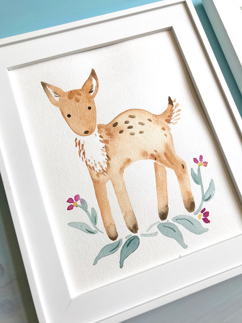 Woodland Animals Nursery Prints Set Woodland Nursery Forest Etsy