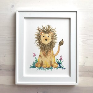 Lion Watercolor Print Nursery Decor Safari Nursery Art Lion Original Watercolor Jungle Nursery Zoo Animals Artwork Wall Art