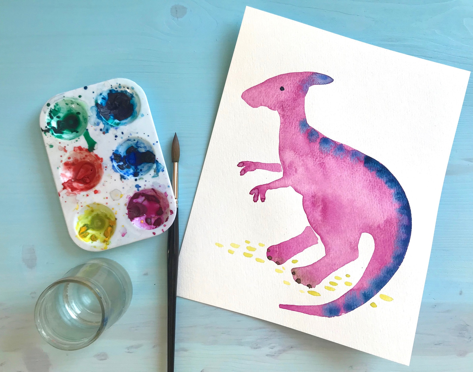 Duckbill Dinosaur Print Nursery Print Dinosaur Decor Nursery Etsy