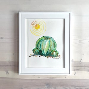 Cactus Watercolor Succulent Wall Art Western Decor Succulent Artwork Hand Painted Original Artwork Botanical Wall Art Succulent Decor