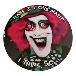 Twisted Hatter Mouse Pad, Twisted Wonderland Deskmat, Round Non Slip Rubber Mousepad, Scary Clown Decor
