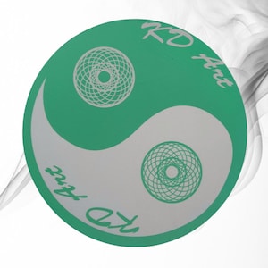 Mint Green Yin Yang Dab Mat, 7.5&quot; Dreamcatcher Dab Pad, Round Mousepad, Fabric Coaster