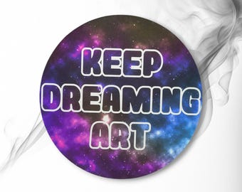 Keep Dreaming Art Galaxy Dab Mat, blauwe en paarse ronde ruimtemuismat, dab-tool, stonercadeau