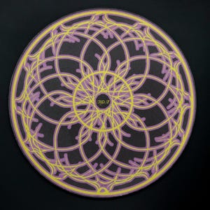 Mandala Dab Mat, Blue Green or Pink Desk Mat, 7.5 Inch Round Mouse Pad