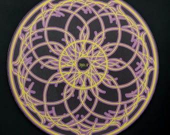 Mandala Dab Mat, blauwgroene of roze bureaumat, ronde muismat van 7,5 inch