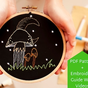 Space Dinosaur Pattern ricamo modello di dinosauro, Dino Astronauta File PDF stampabile con guida ai punti e video, DIY Outer Space Decor.
