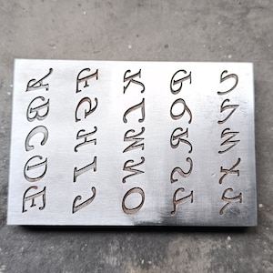 Troquel alfabético / placa de inyección / Troqueles de impresión / Troquel de concho / Troquel vintage / Herramienta de joyería / Troquel de metal / placa de inyección para joyería / Troquel para prensa