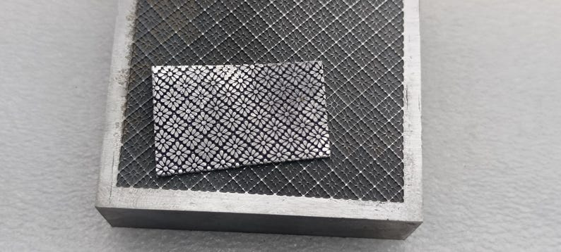 Floral Texture Plate | Jewelry Making Tool | Crosshatch Metal Embossing ...