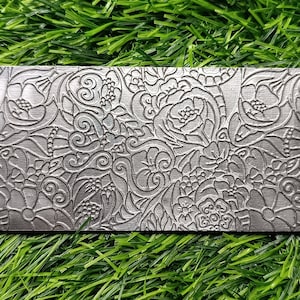 Plaque texturée à motif fantaisie pour laminoir et presse hydraulique | Laminoir | Feuille de cuivre | Aluminium | Bijoux en argent | Laiton fleuri