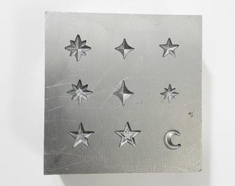 Star & Moon Steel Shotplate | Jewelry Making Die (6-8mm)