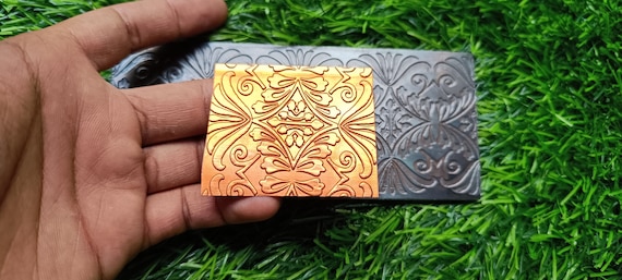 Steel Texture Sheet for Jewelry Making: Floral Metal Stamping Plate x  6”)