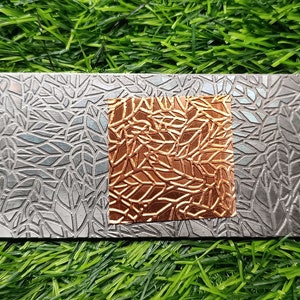 Steel Leaf Texture Plate: Metalworking Jewelry Tool (2.5” x 6”)