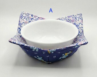 Reversible Microwave Bowl Cozy - 9" Cotton Hot Pad