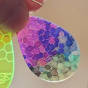 Rainbow Stained Glass Teardrop Earrings