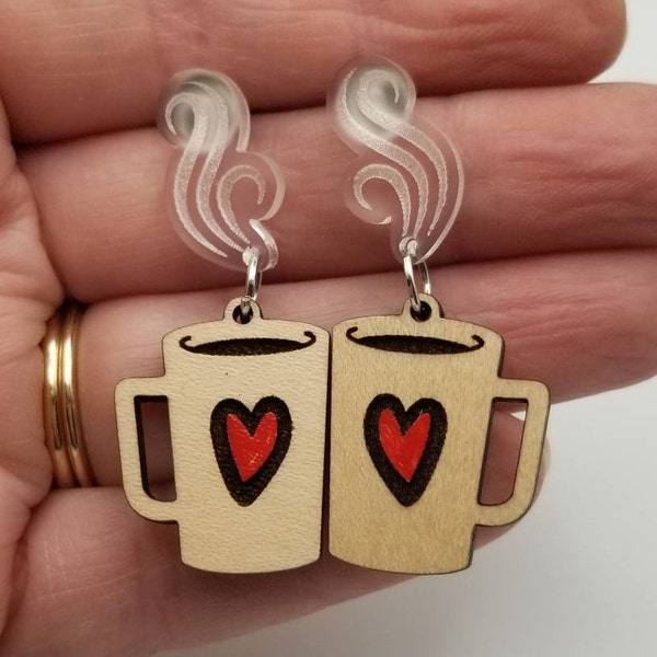 Coffee Mug Earrings Etsy