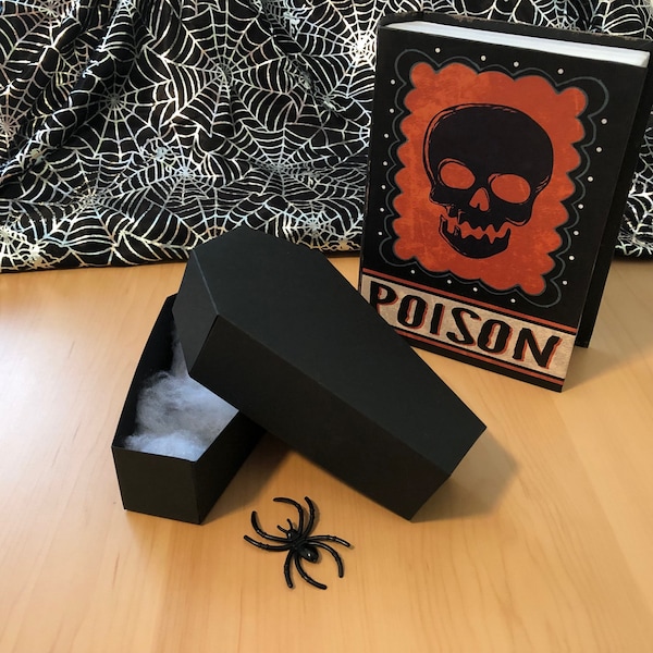 Halloween Coffin Treat Boxes, Favor Box, Coffin Box, Candy Party Favor Boxes, Printable, CRICUT, SVG, PDF, Digital Download