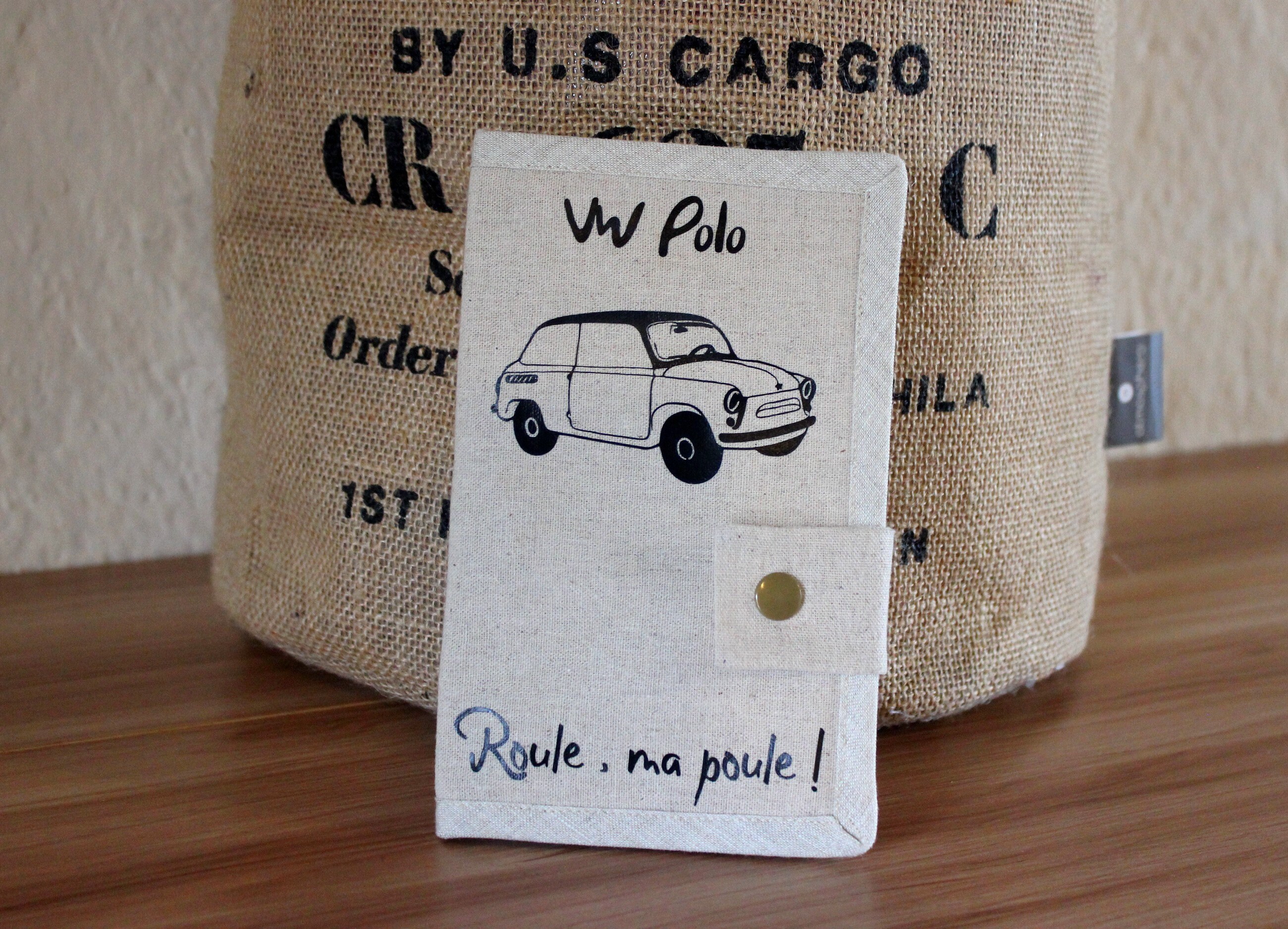 Protège Étui Conducteur, Papiers Voiture, Lin Véritable, Français, Personnalisée, Customisé, Cadeau 