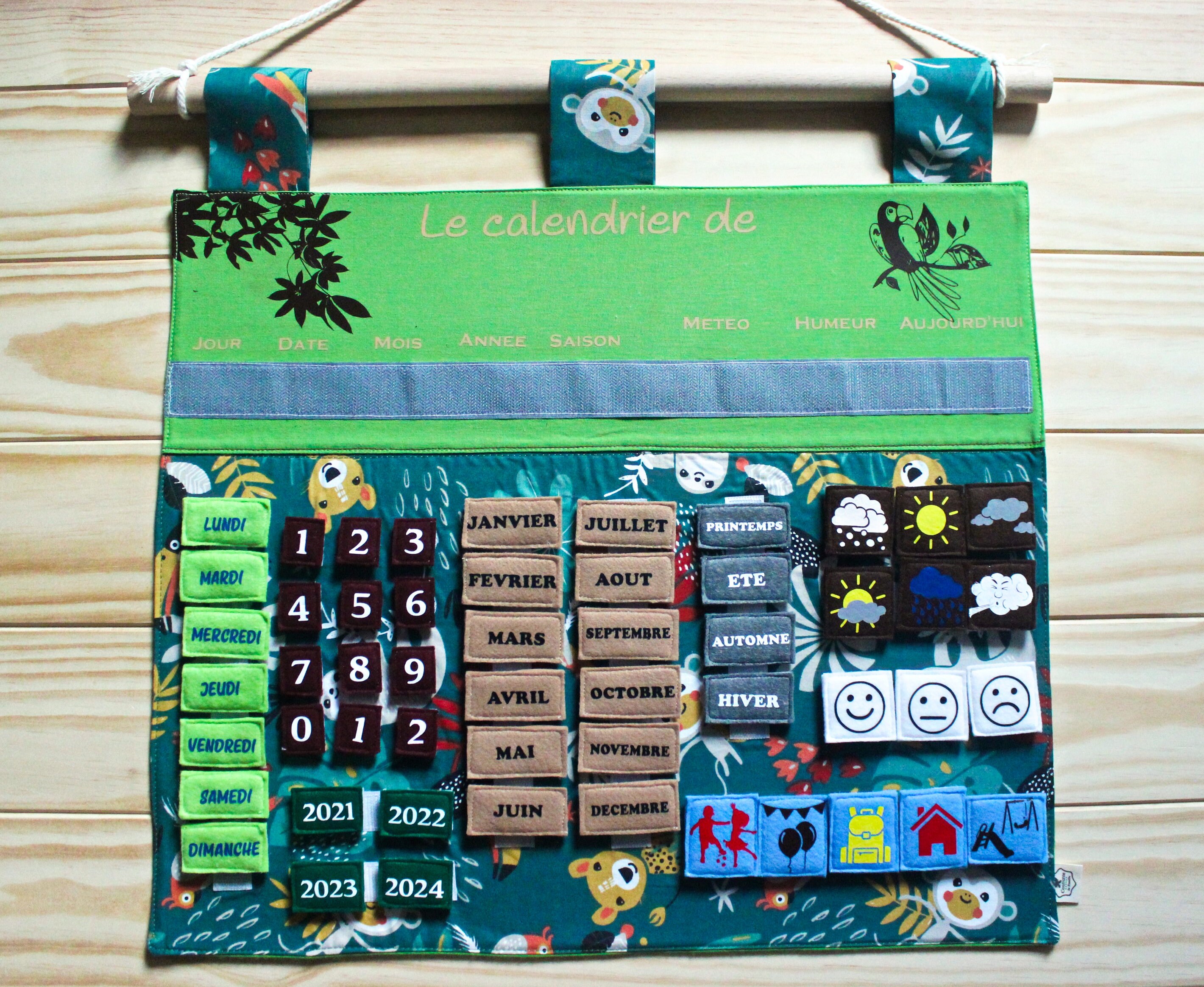 Calendrier Sem 2023 Perpetual Week Children's Calendar Felt Fabric | Etsy Ireland