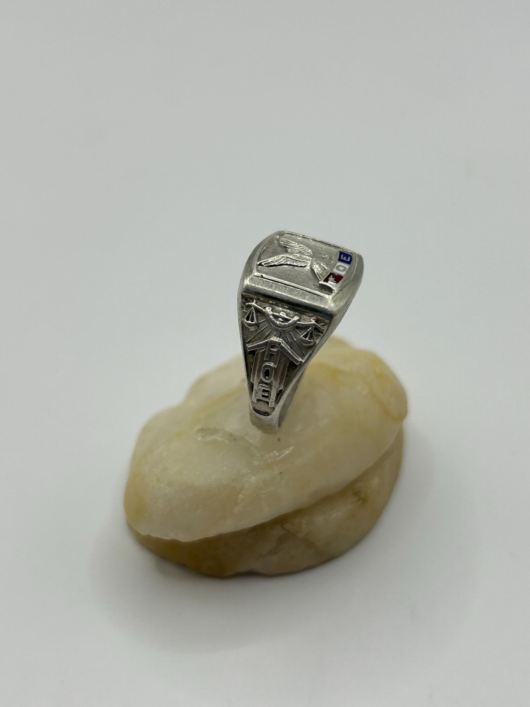 Fraternal Order of Eagles FOE Eagle Emblem Square Signet Sterling ...