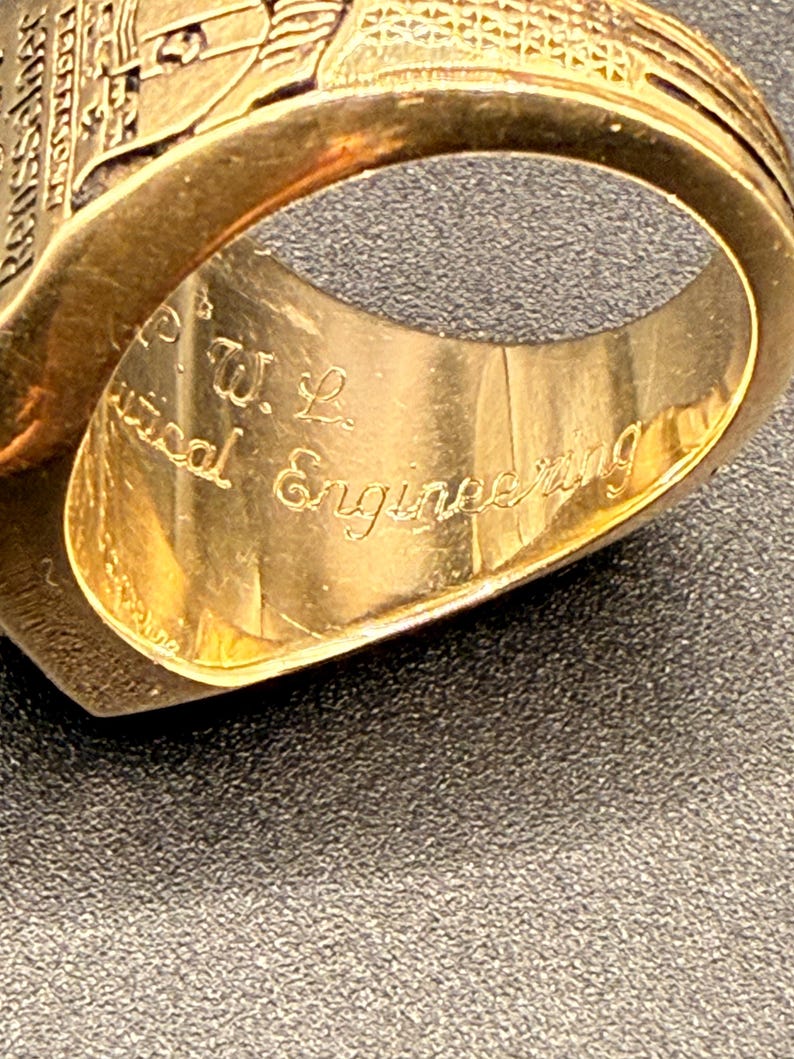 Vintage RPI Rensselaer Class Ring 1924 Red Stone Jostens 10K Gold.#345 ...