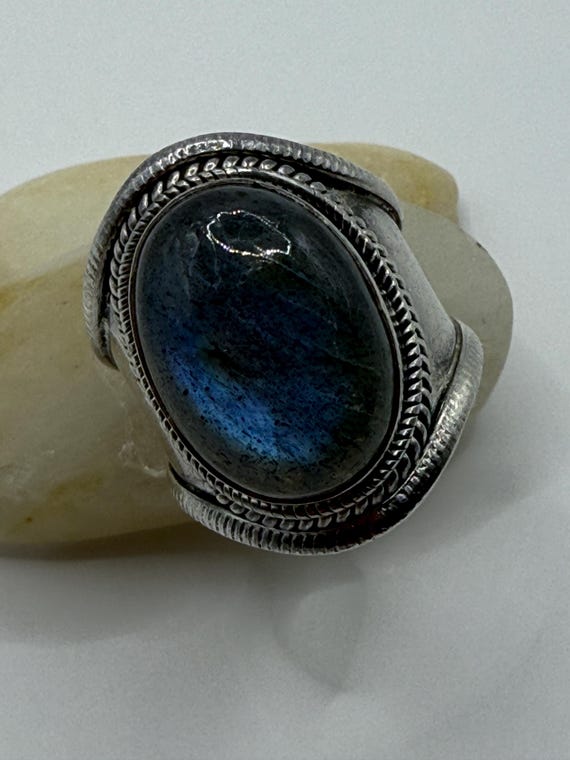 925Sterling Silver Labradorite Statement Ring – W… - image 1