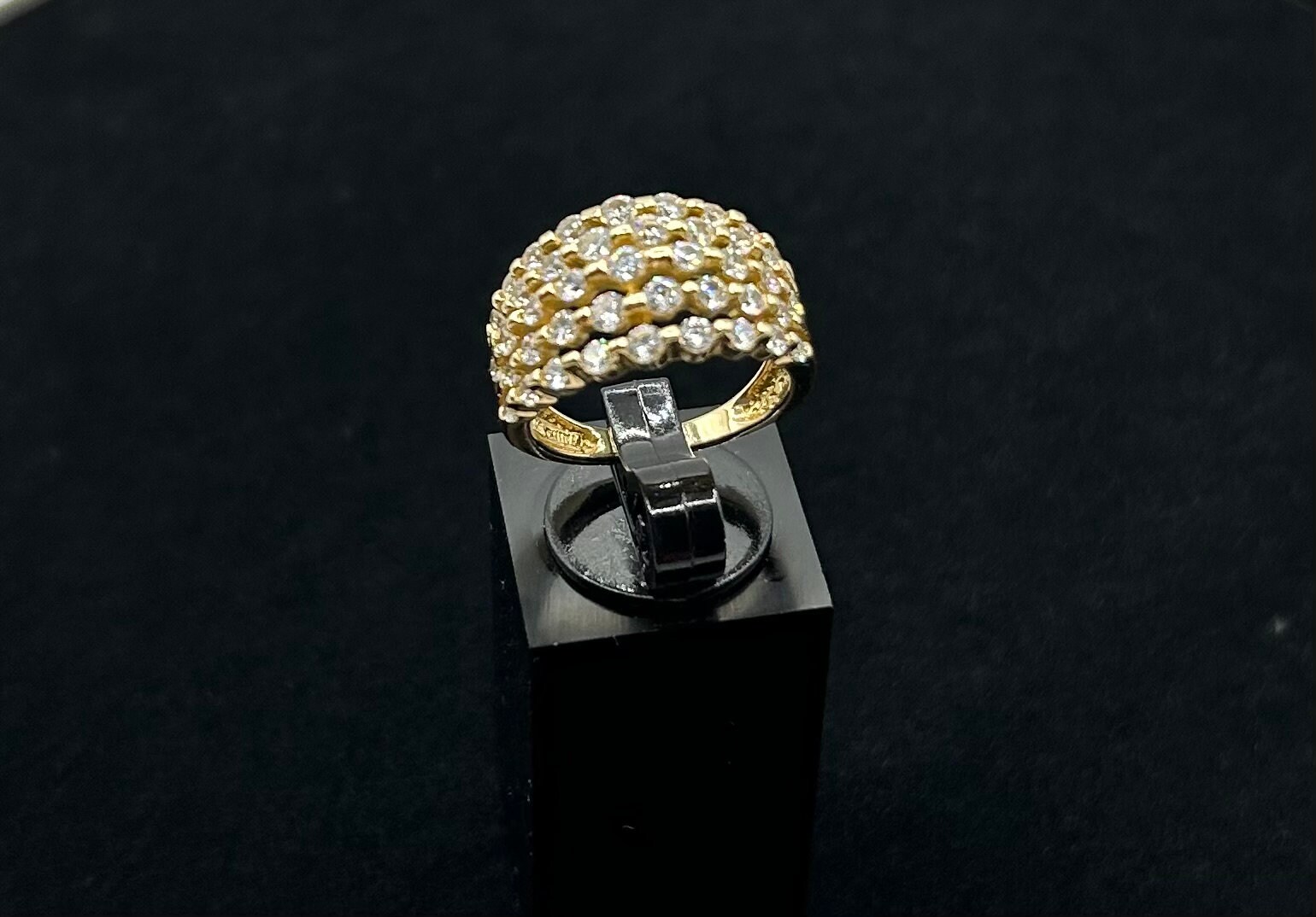 14K Yellow Gold + Cubic Zirconia Ring. SIZE 6, Weight 5 Grams. #97. - Etsy