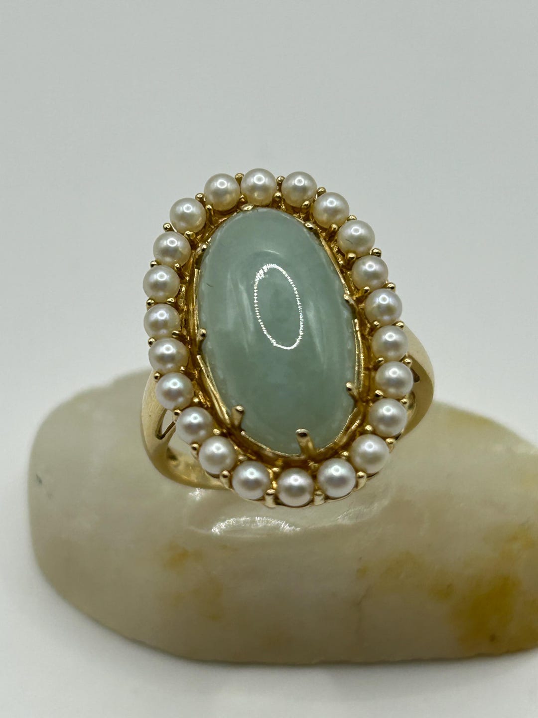 Jade And Pearl Ring
