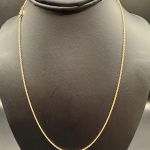 14K Solid Gold Rope Chain Necklace – 18” / 1.4g – Real 14K Yellow Gold – Dainty Rope Chain – Minimalist Layering Necklace.#270