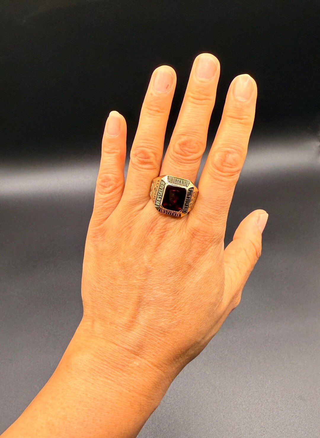 Vintage RPI Rensselaer Class Ring 1924 Red Stone Jostens 10K Gold.#345 ...