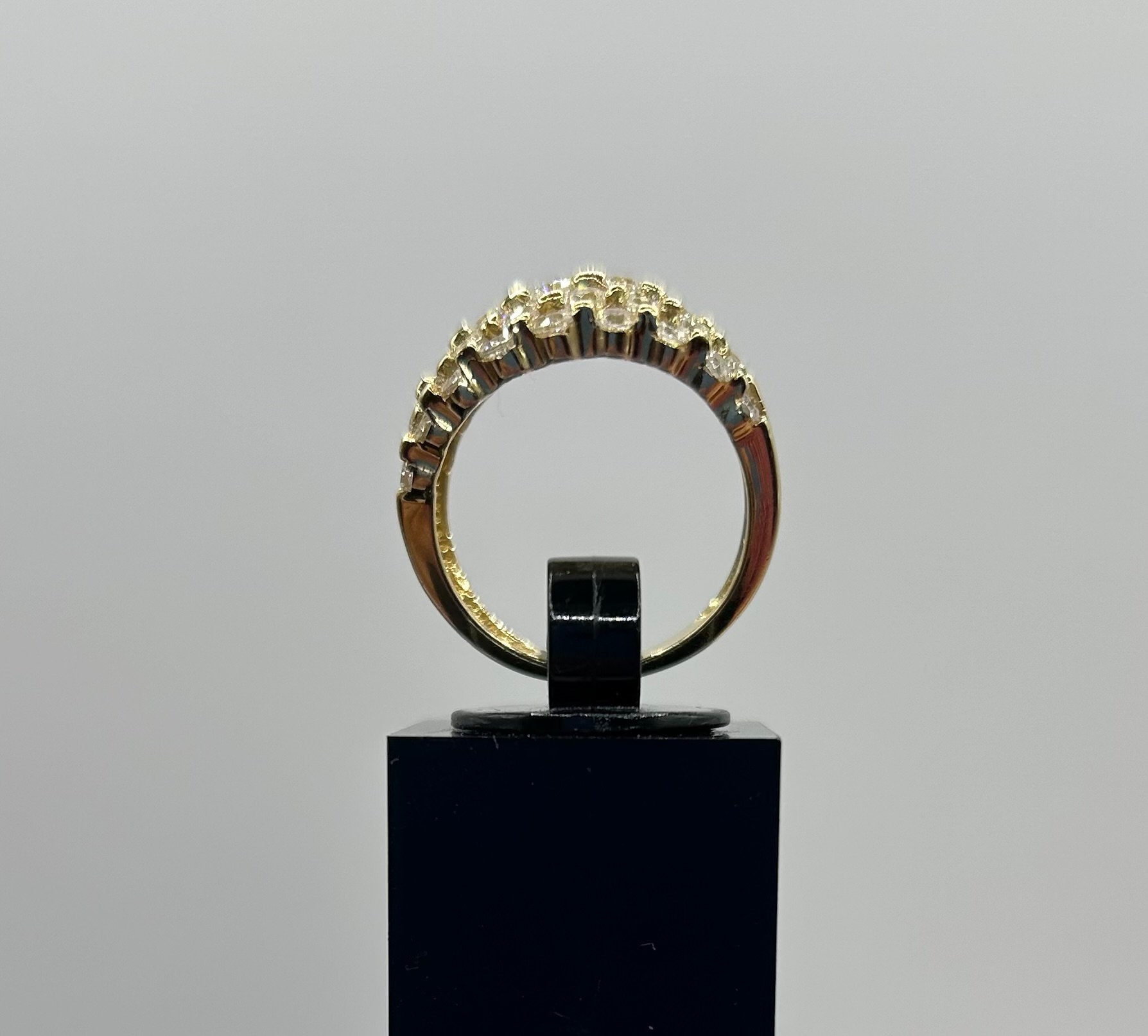 14K Yellow Gold + Cubic Zirconia Ring. SIZE 6, Weight 5 Grams. #97. - Etsy